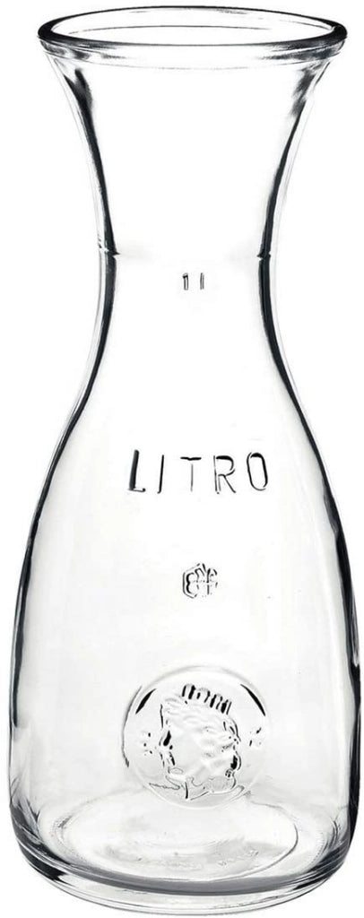 BROCCA CARAFFA IN VETRO COLLO D'OCA PER ACQUA E VINO MISURA 1000 ML