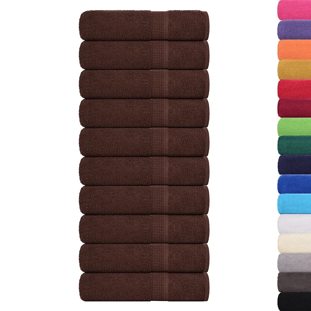 Asciugamani da doccia FROGN 10 pz Marrone 70x140 cm 360 g/m² 136763