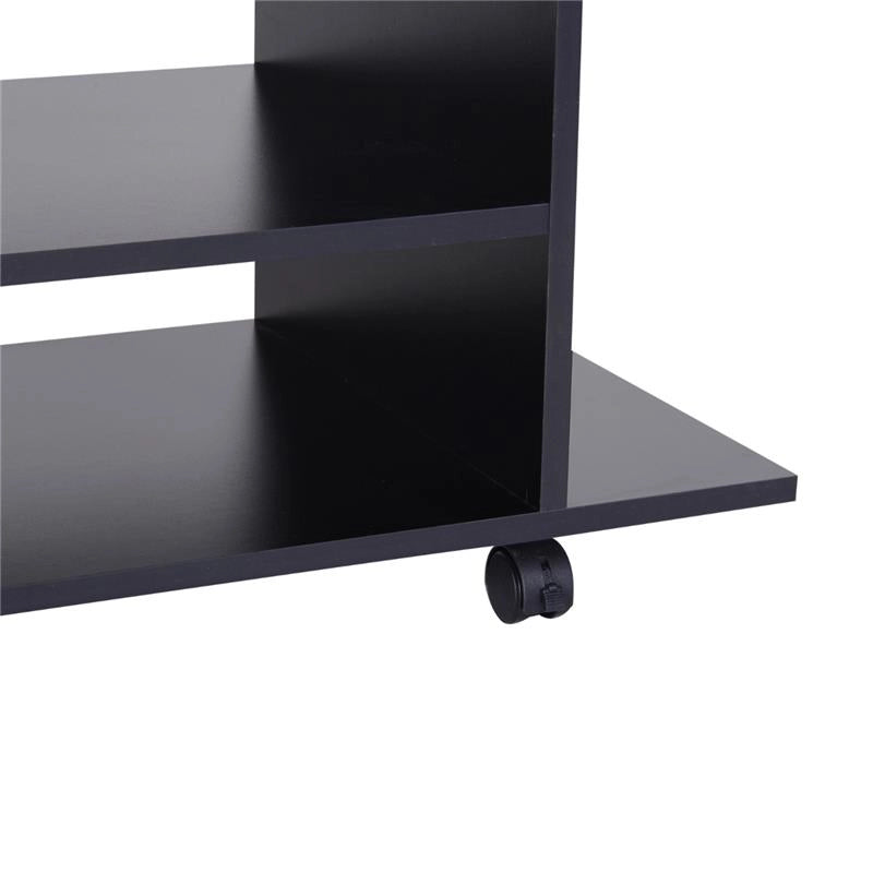 MOBILE PORTA TV IN LEGNO CON RUOTE 80 X 40 X 40 CM NERO