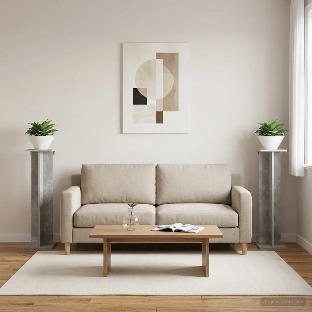Supporto per piante 2 pcs Grigio Cemento 25 x 25,5 x 100,5 cm