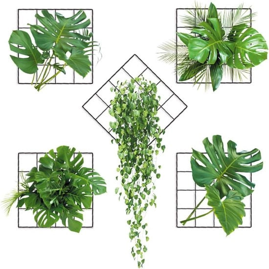 Due adesivi per parete 3D foglie di pianta verde - adesivi per parete rimovibili foglie - adesivi per parete a forma di albero con foglie verde - adesivi per parete pianta in vaso.