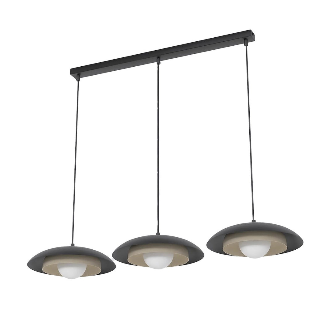 Lampada a sospensione SKIN con struttura in acciaio moka e nero