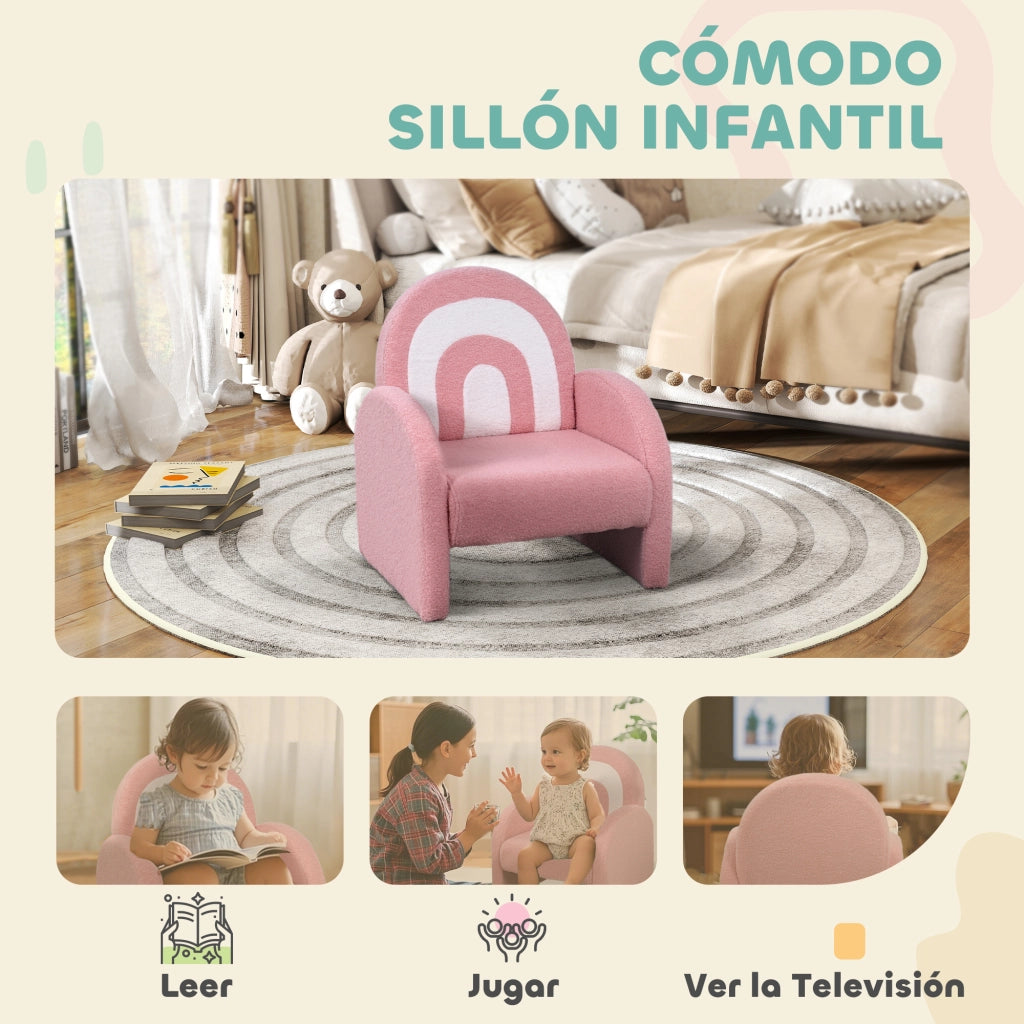 Divanetto Bambini Arcobaleno ¨C Zephmum ¨C 45x41x52 cm Rosa