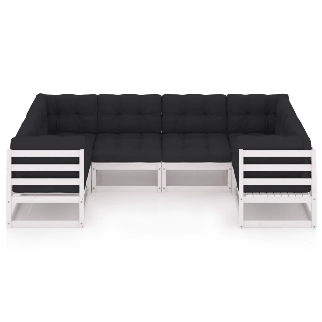 Set Salotto da Giardino 6 pz Bianco in Legno Massello di Pino 3077295