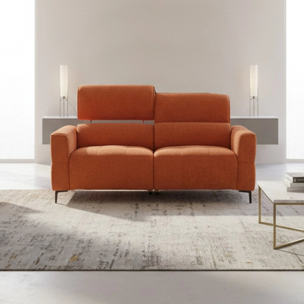 Divano recliner Luxora 2 posti elettrico in tessuto aragosta 174 cm