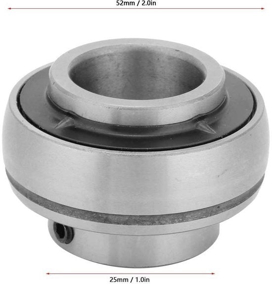 Blocco di supporto per cuscino 25mm - Flangia sferica in acciaio - Rivestimento - Leggero - Autoallineante - Adatto per macchine agricole