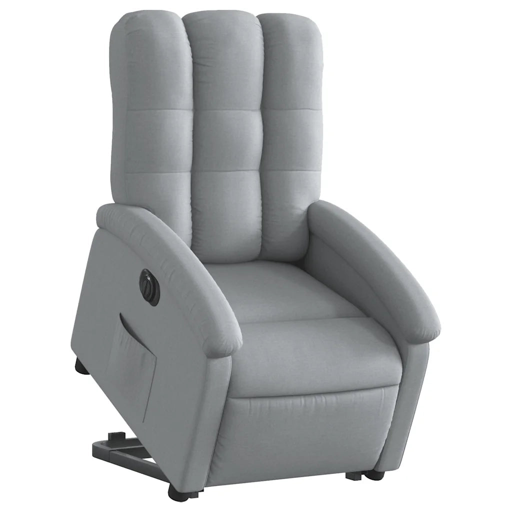 Poltrona Reclinante Alzapersona Elettrica Grigio Chiaro Tessuto 3204116