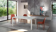 Tavolo Allungabile Frame OM/486/XW con Top in Vetro Extrawhite e Gambe in Metallo Bianco Opaco - 120/170x80x75 cm - Stones