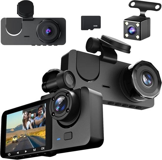 Cannoni di Sorveglianza per Auto - Camera di Sorveglianza - Registrazione Anteriore - Registrazione Posteriore - Registrazione Video - Sicurezza Stradale - Sicurezza di Parcheggio - Registrazione Continua - Funzione Giorno e Notte - Prevenzione danni