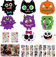 Decorazioni per Halloween per bambini, decorazioni per pompon, set di attività con adesivi strass per l'autunno, Thanksgiving, Halloween (8)
