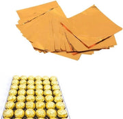 Confezioni per dolci 8x8cm Confezioni per cioccolato - 100 pezzi Confezioni per zucchero Carta per confezionare dolci Inpakpapier quadrato Confezioni per caramelle Foglie per dolci Confezioni per dolci (oro) .