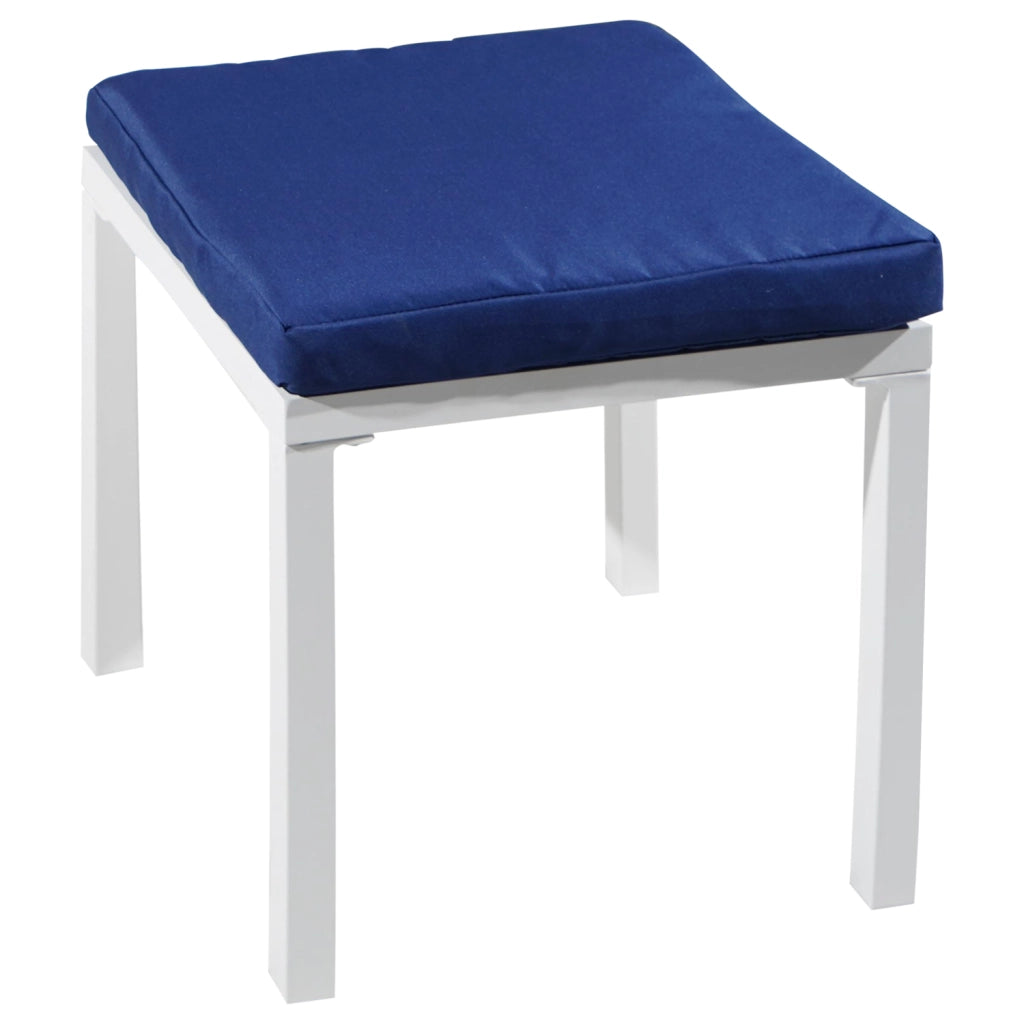 Set di mobili da giardino componibili IBIZA in tessuto blu, 7 posti a sedere - alluminio bianco