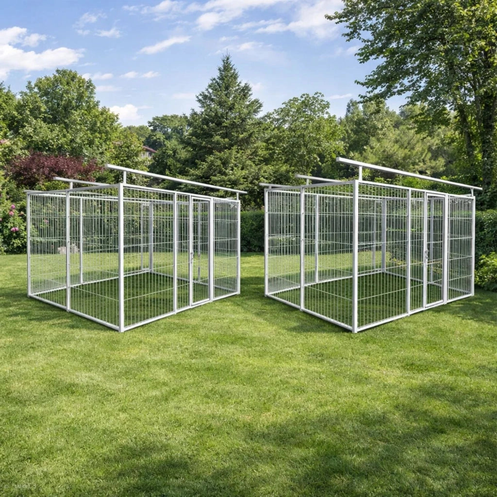 2 box per cani predisposizione alla copertura zincato ciascuno da 300x200x altezza 180 cm