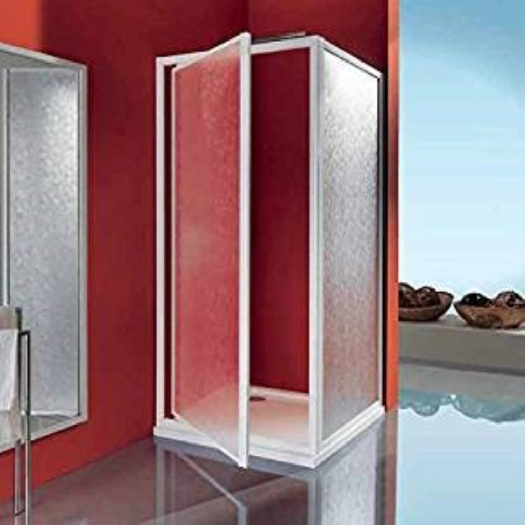 Box Doccia Porta Battente 89/93 Ciao Telaio Bianco Pannelli Polystyrene - Samo