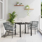 Set da Pranzo per Giardino con cuscino 3 pcs Grigio
