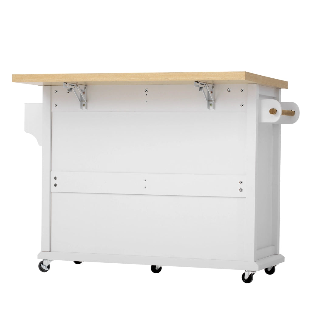 Carrello da cucina con 2 ante, cassetti multifunzione e piano estraibile, per cucina e sala da pranzo, in MDF, bianco, 107 × 45-70 × 90,5 cm