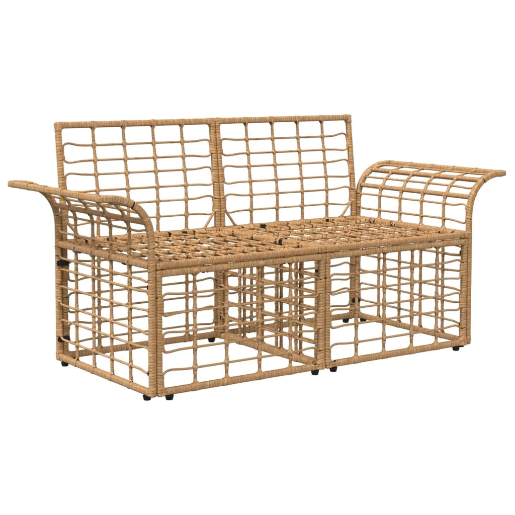 Loveseat da esterno 2 pz Naturale e Bianco Crema polyrattan CFW5817608