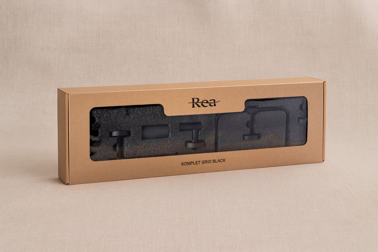 Set Accessori Da Bagno Grid Black 4 Pezzi