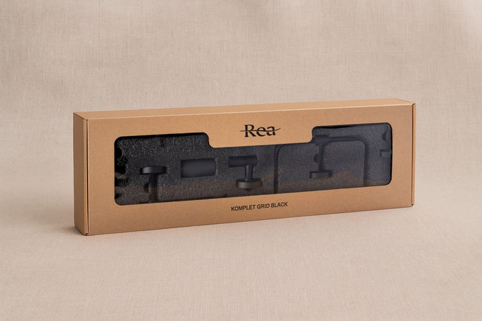 Set Accessori Da Bagno Grid Black 4 Pezzi