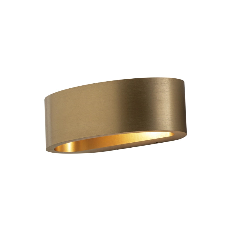 LUNARIS Applique LED Biemissione 17,5W 3000K IP54 CRI90, Struttura in Metallo Oro, Dimmerabile a Taglio di Fase - Rossini Group