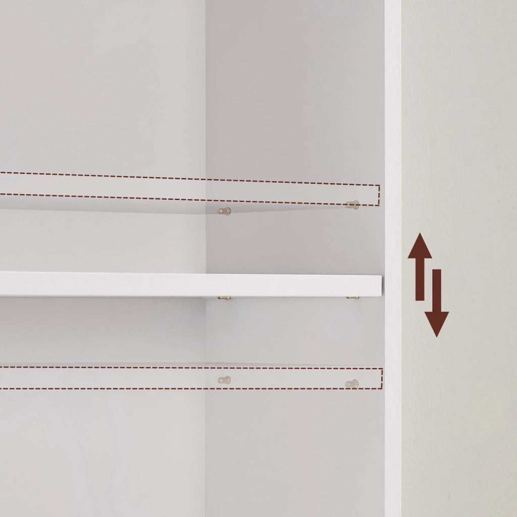 Libreria/mobile contenitore a 6 ripiani per soggiorno ufficio camera da letto stile scandinavo 40 x 24 x 178,5 cm bianco 12_0004248