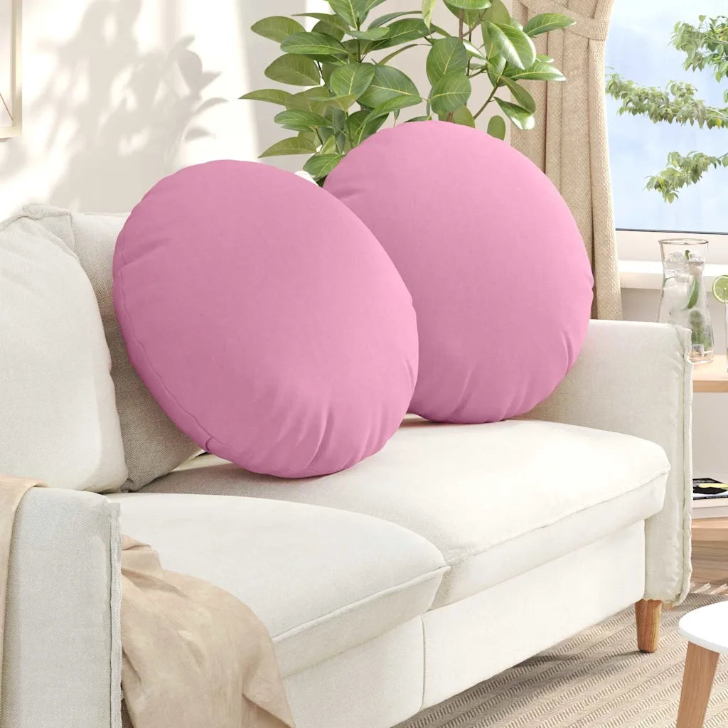 Cuscini per Seduta 2 pcs Rosa Ø60 x 21 cm Tessuto