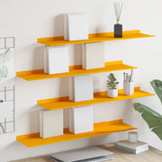 Mensola sospesa 4 pcs Giallo senape 80 x 18 x 2,5 cm Acciaio 8004039