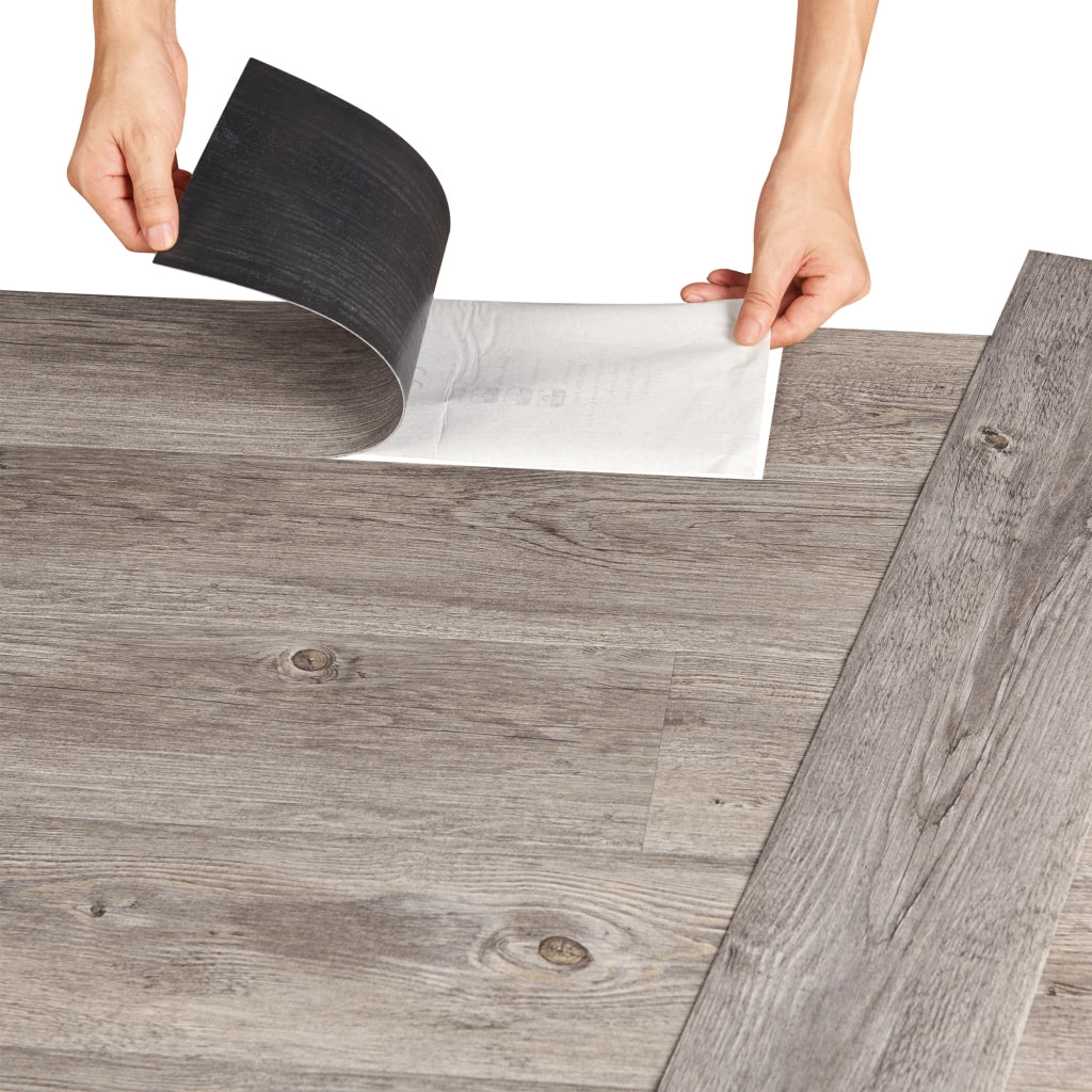 Pavimento Adesivo Vanola in PVC per Spazi Interni 7 listoni = 0,975 m² Effetto Rovere 'Grey Alaska' NEU.HOLZ