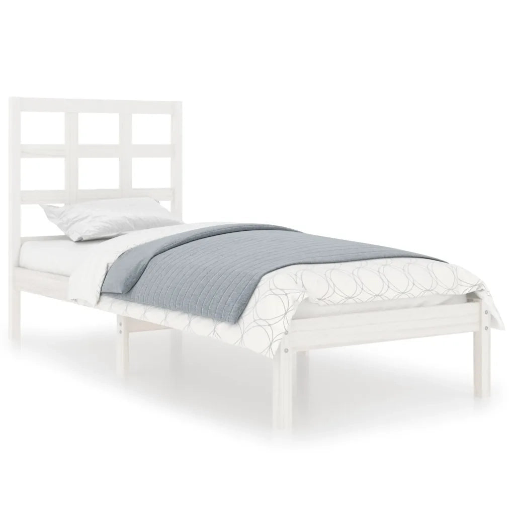Giroletto-Struttura Letto Bianco in Legno Massello 75x190 cm Small Single 130603
