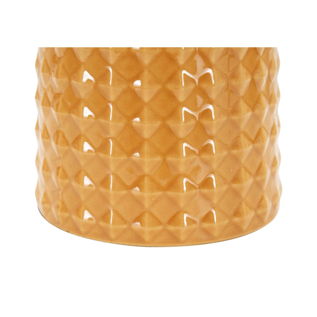 Lampada da tavolo GLISS in ceramica senape e tessuto