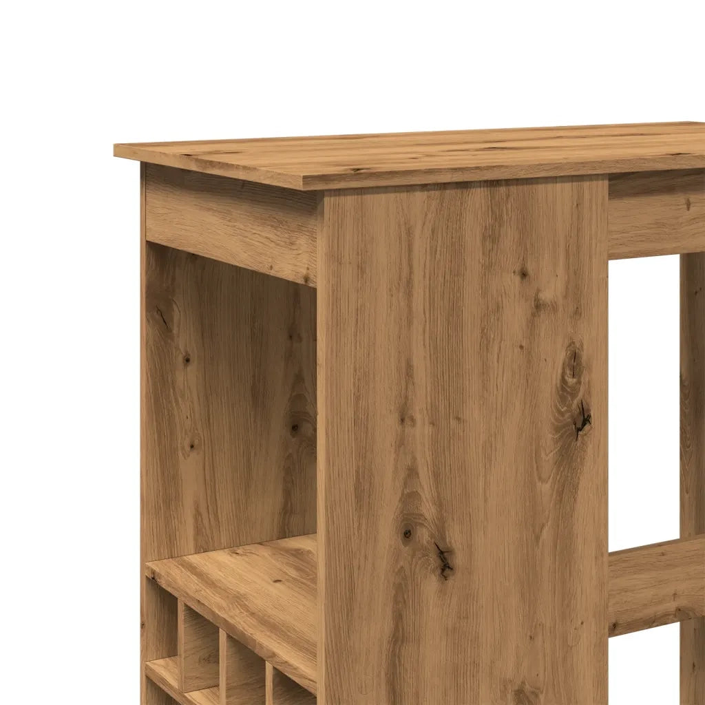 Tavolo Bar con Rastrelliera Rovere 90x47,5x103,5 cm Multistrato 854345