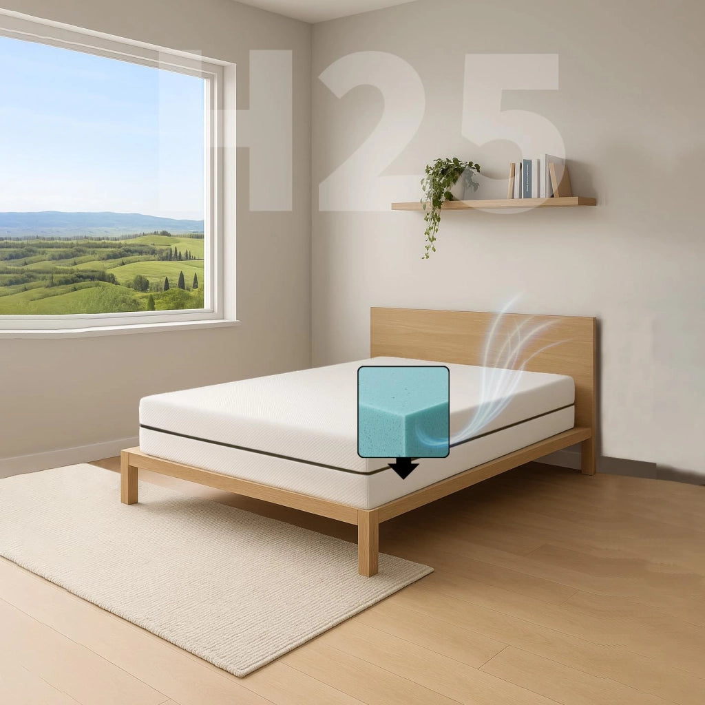 Materasso ortopedico semi rigido Matrimoniale 165x190 in Water Foam ALTO 25 CM. Materasso di base robusta con Rivestimento Anallergico e traspirante. Materasso Made in Italy 100%