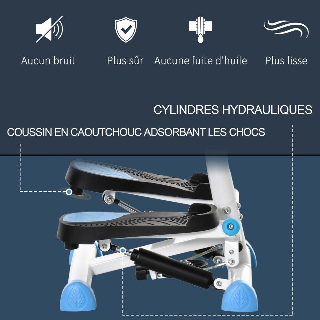 Stepper Fitness con Manubrio ¨C Zephmum ¨C Bianco Blu Nero