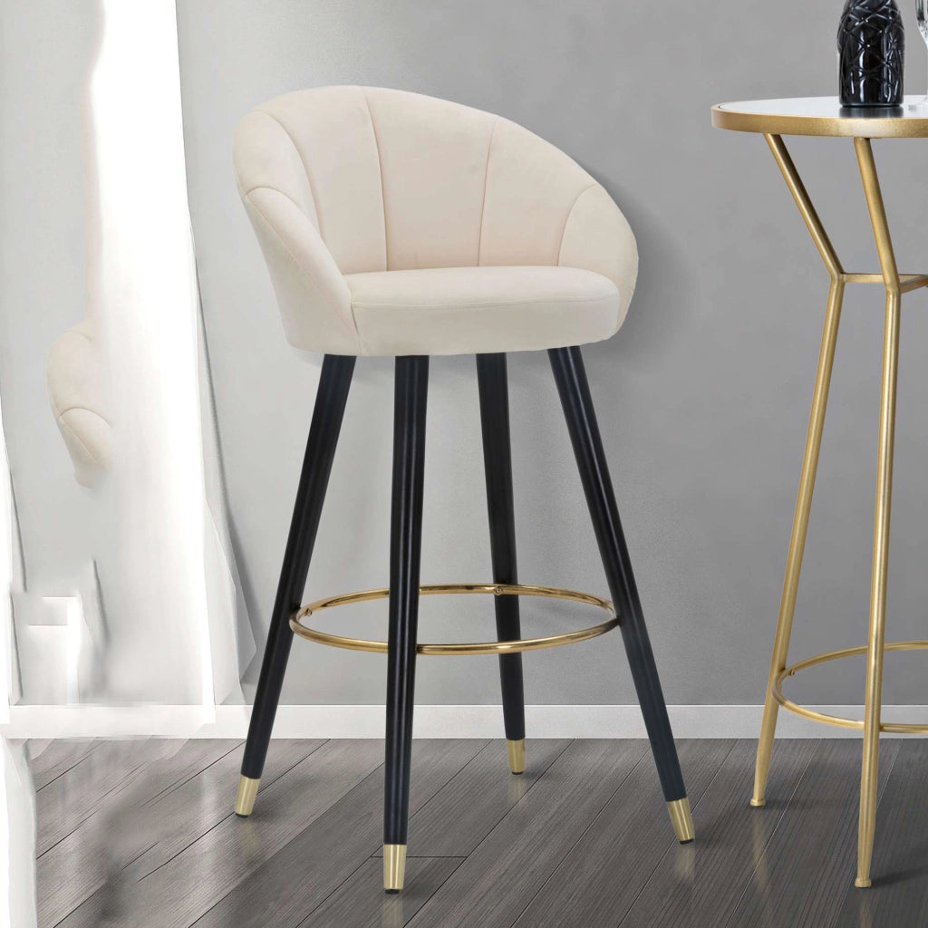 Huanca, Sgabello Imbottito, 55x56x104h cm Bianco Crema