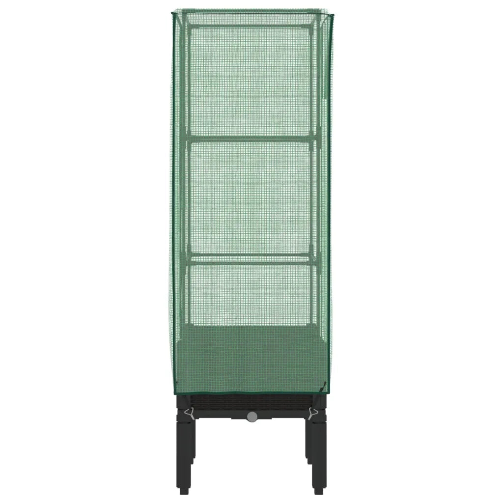 Fioriere | Cassetta per fiori | Letto Rialzato con Copertura Serra Effetto Rattan 40x40x140 cm