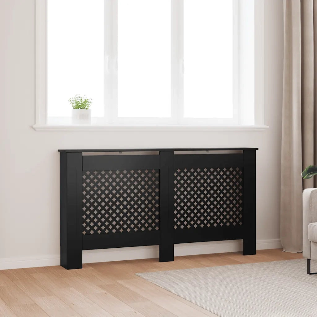 Copertura per Radiatore Nera 152x19x81 cm in MDF cod mxl 76797