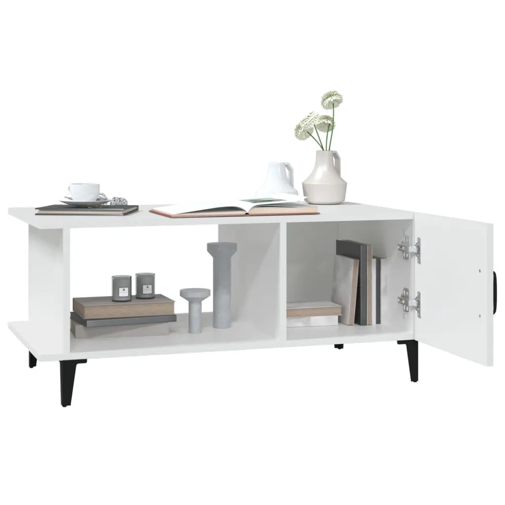 Tavolino da Salotto Bianco 90x50x40 cm in Legno Multistrato cod mxl 26147
