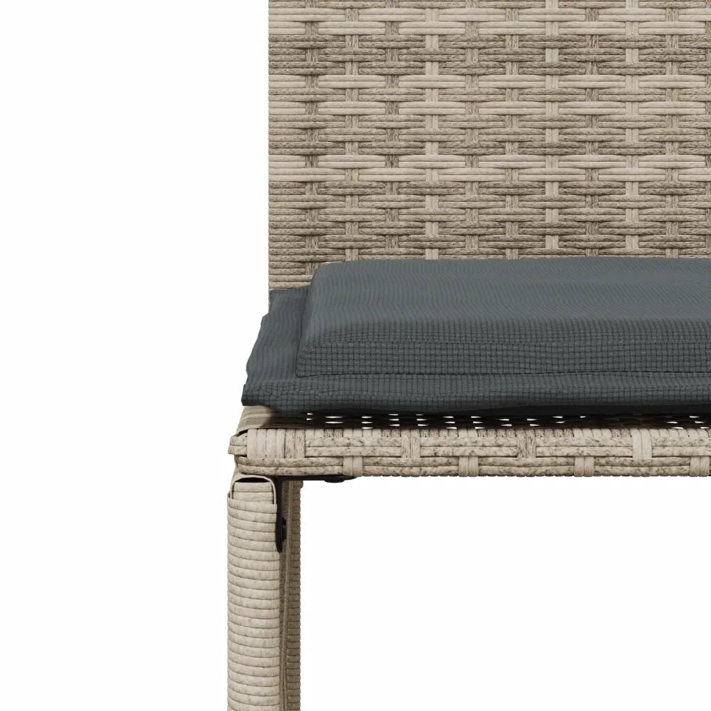 Set da Pranzo da Giardino 7 pz | Set Salotto da Giardino Cuscini Polyrattan Grigio Chiaro