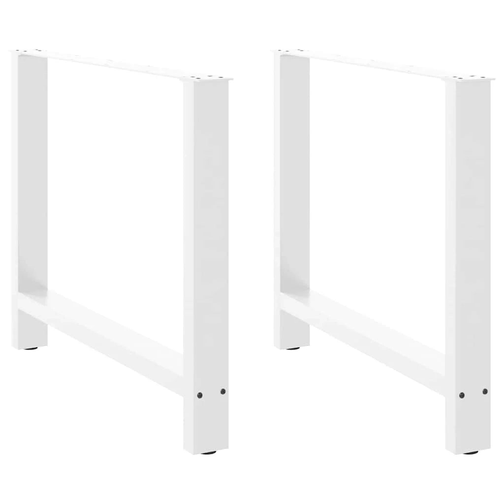 Set di 2 gambe regolabili per tavolo da pranzo dal design moderno 100 x 73 cm in acciaio bianco 02_0057561