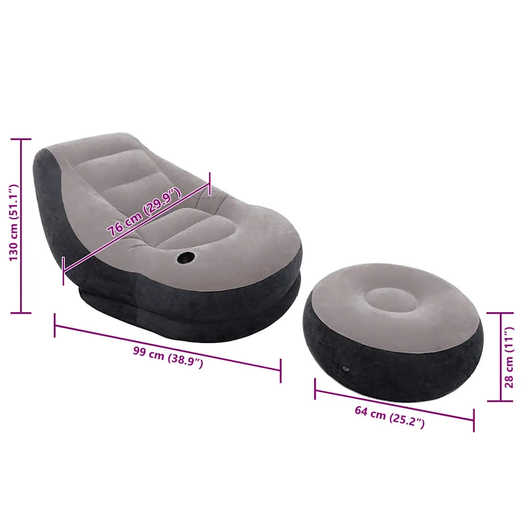 INTEX Sedia Gonfiabile con Poggiapiedi Ultra Lounge Relax 68564NP 91568