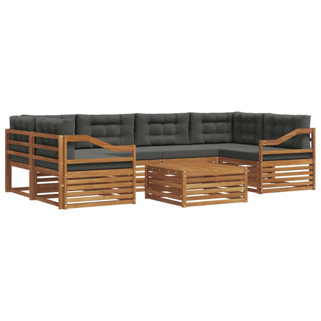 Set di divani da esterno con cuscino 7 pcs Naturale e Antracite 3373117