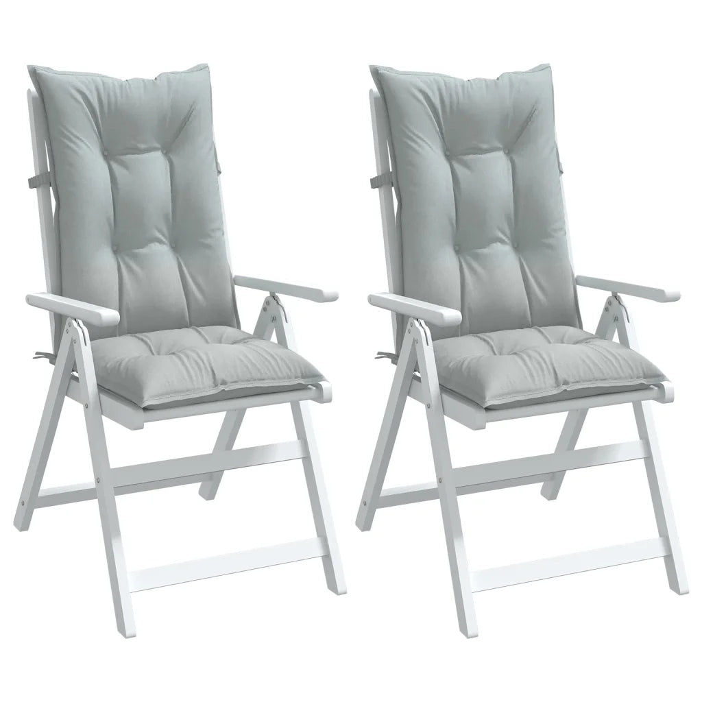 Cuscini Sedia Schiena Alta 2 Grigio MÃ©lange 120x50x7 Tessuto