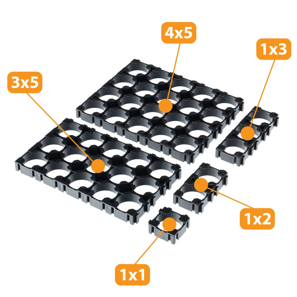 Custodia per Pacchi 3x5 per 15 Celle 18650 – Plastica di Alta Qualità | Organizzazione Efficiente