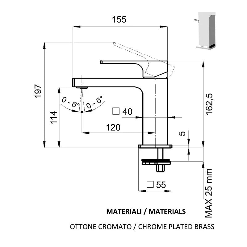 Miscelatore lavabo serie Absolute
