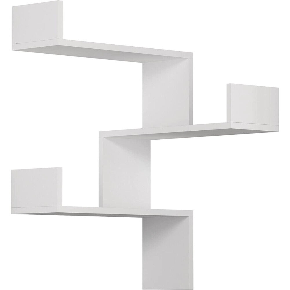 Mensola Scaffale Angolare Parete 3 Piani Salvaspazio Multiuso Bianco 60x22x90Hcm