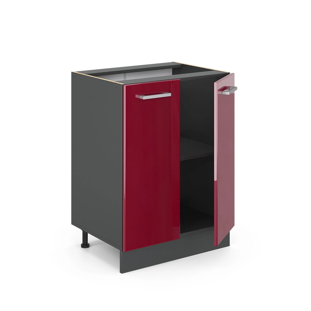 Vicco Mobiletto base cucina Rosso lucido 60 cm senza piano di lavoro