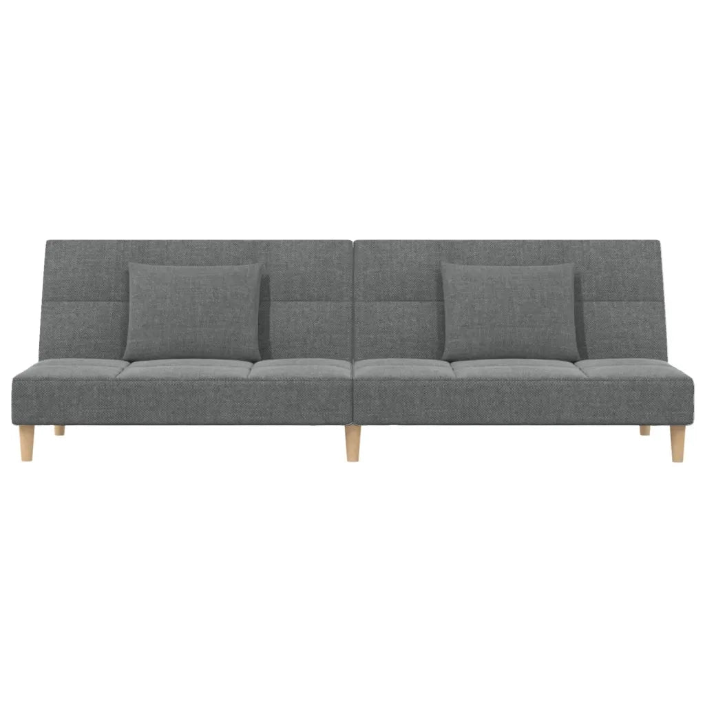 Divano letto | Sof¨¤ letto | Letto singolo a 2 Posti con 2 Cuscini Grigio Scuro in Tessuto