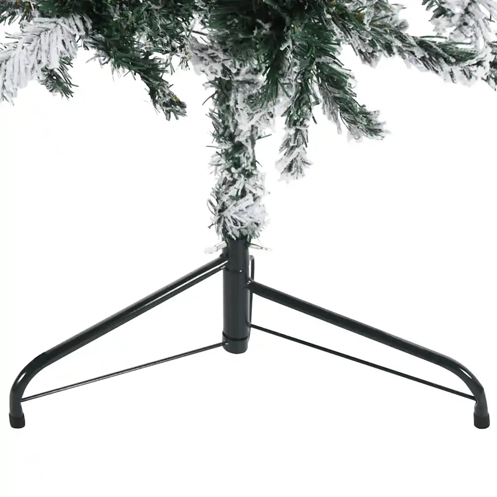 Albero Natale Artificiale Sottile a Met¨¤ Neve Fioccata-Albero Natalizio 180 cm