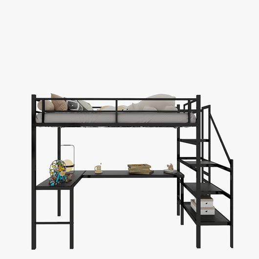 Letto a castello - Xylo - 90x200 cm scrivania L contenitori