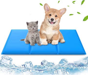 Matte per animali domestici per cani e gatti, grande, più trasportabile, mat per cani con gel auto rinfrescante naturale, comodo, impermeabile all'acqua, mat per animali domestici raffreddante (90 x 50 cm, blu)